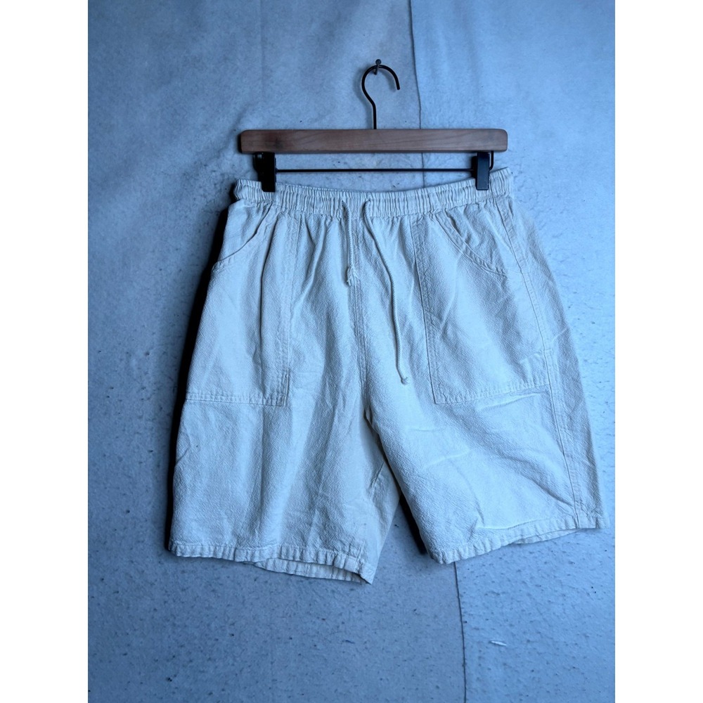 Cottonseed Casual Wear Shorts Men's Medium Off White Pre-Shrunk Cotton Textured